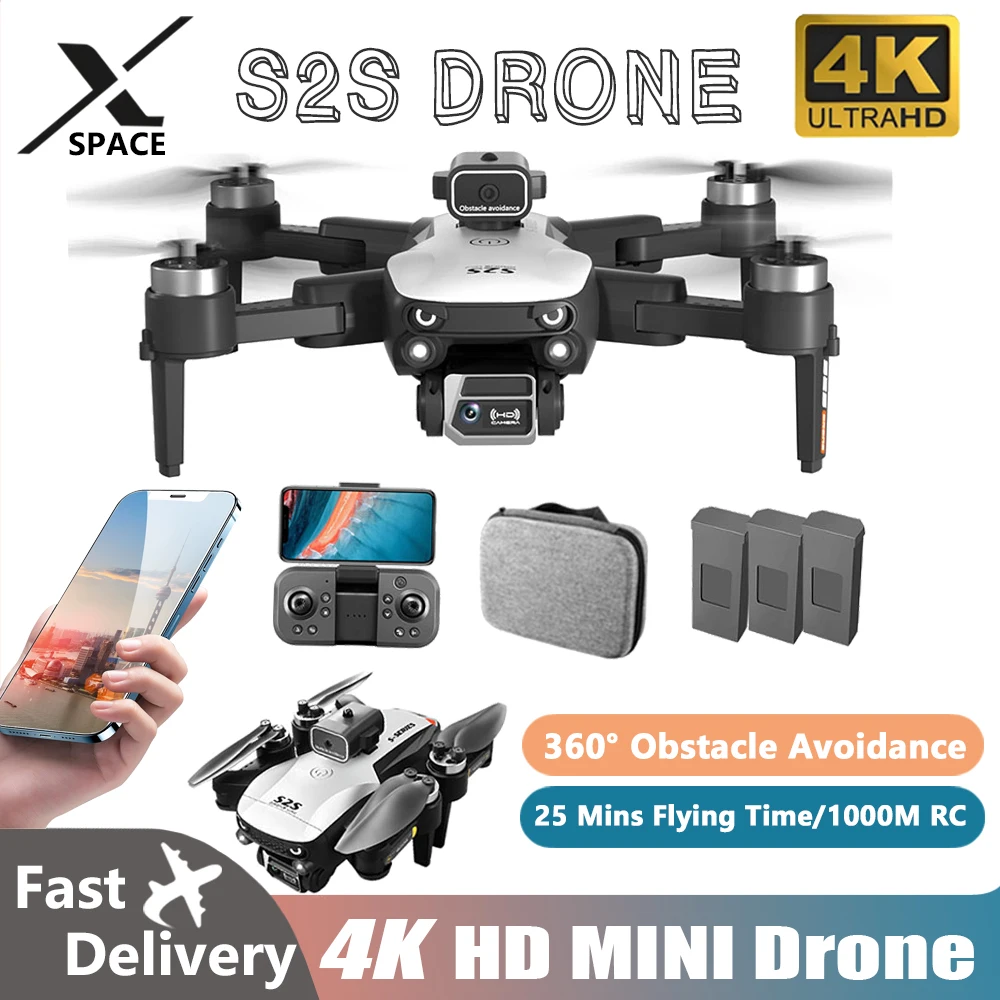 Drone S2S 4K Camera Ultra-long-endurance Quad-axis Aerial Remote Control Aircraft Optical Flow Dual-lens Positioning Toys