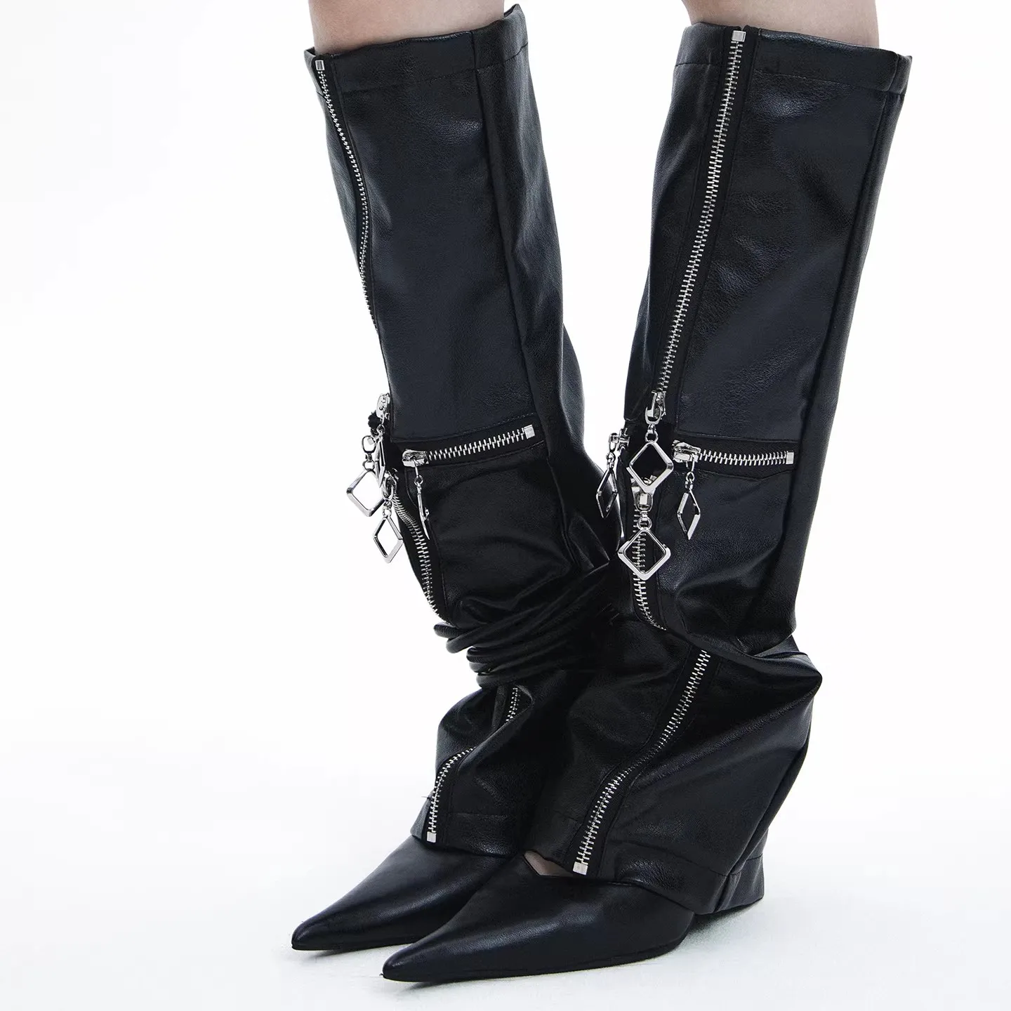 women's-black-pu-leather-cross-zipper-leg-ankle-knee-sleeve-socks-over-knee-girls-fashion-dancing-punk-leggings-leg-warmer-r2707