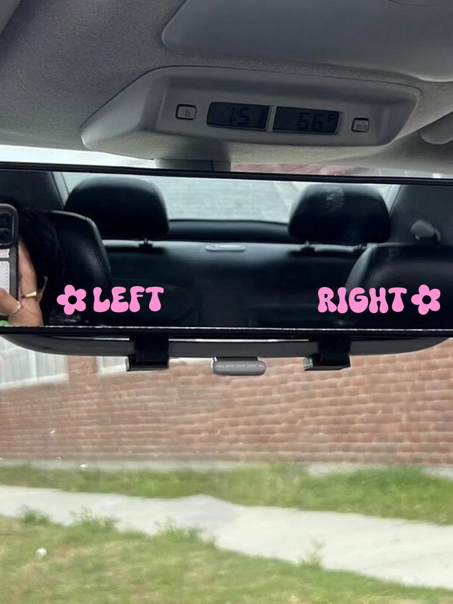 1pc Car Exterior Stickers, Home Decoration Stickers, Personalized Text Stickers, Left And Right Text Stickers
