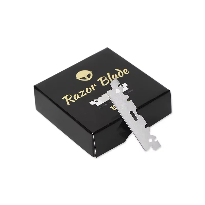 Alat cukur pria, pisau cukur satu sisi Stainless Steel 100 buah alat cukur Manual