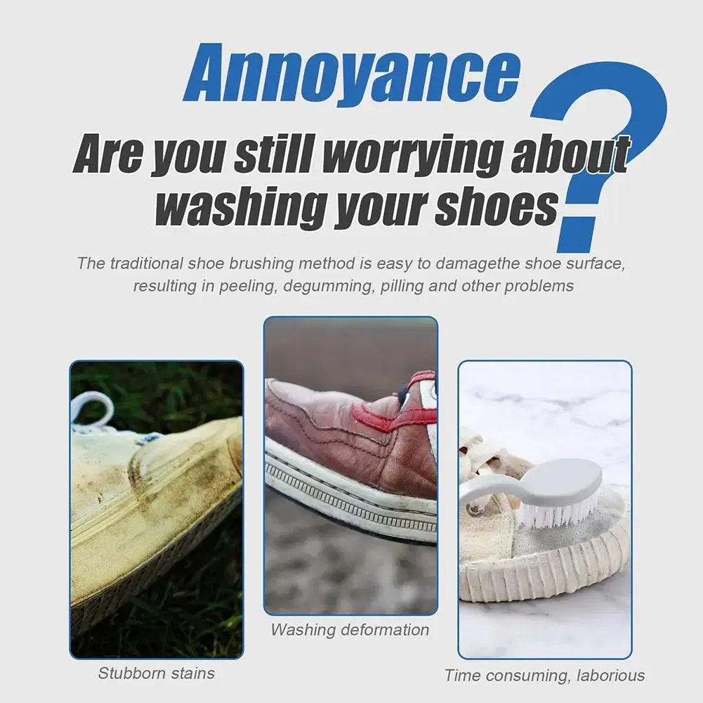 White Shoes Cleaning Cream Stains Remover Shoes Whitening All-Purpose Cleansing Cream With Wipe Sponge For Shoes Sneakers - view 5