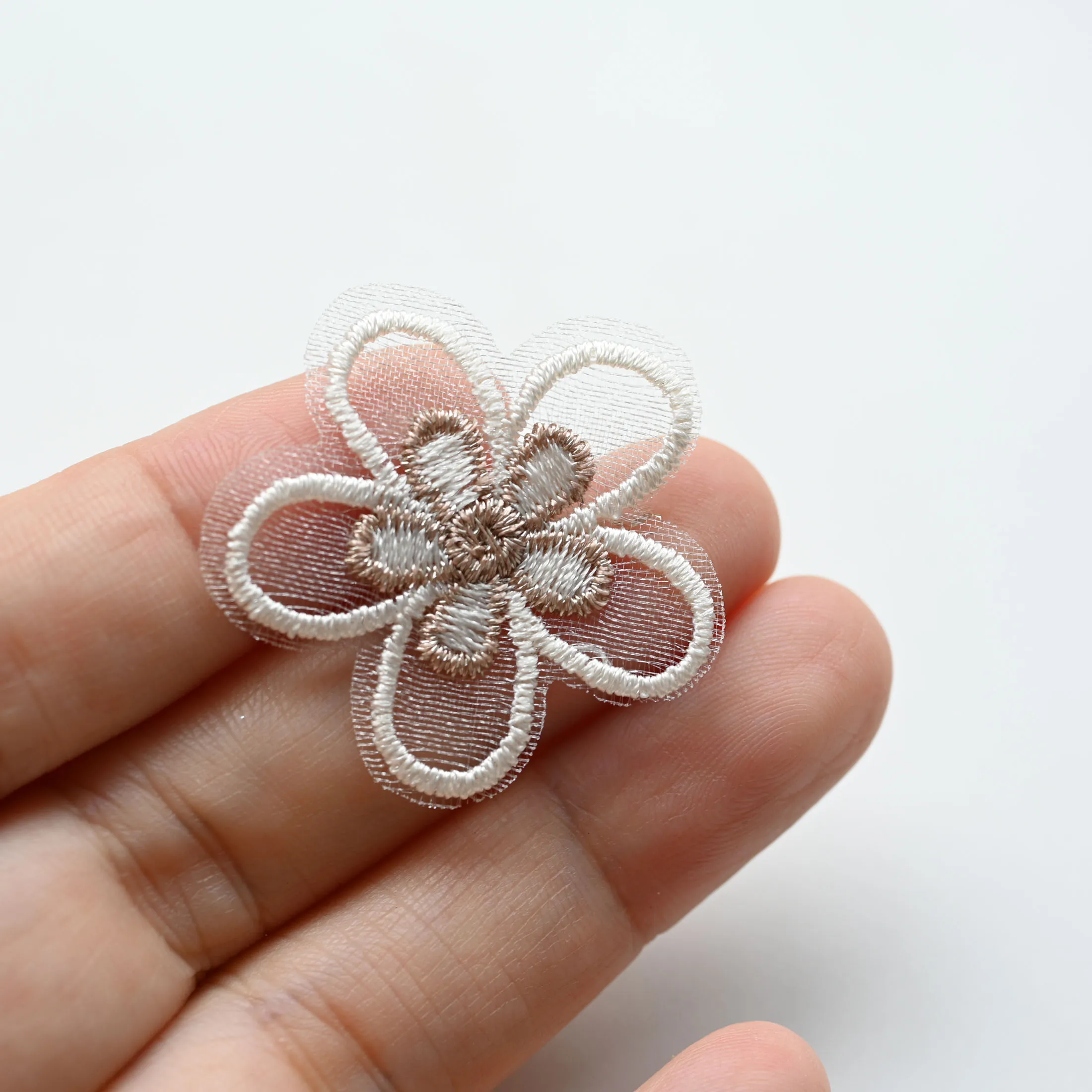 10 teil/los Fee organza blume Patches für Kleidung nähen auf parches Applique nähen auf parches Dekoration Abzeichen – Detail 4