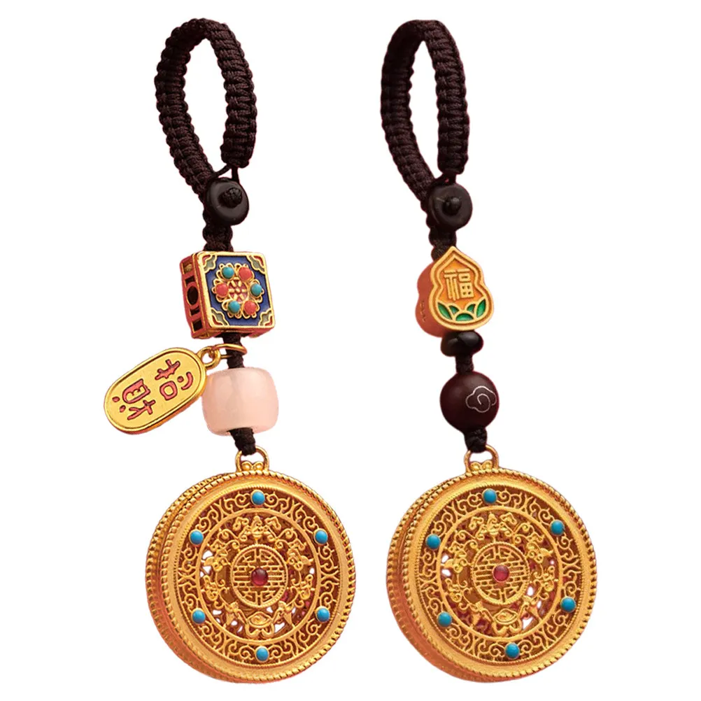 

2Pcs Keychain Ornaments Car Key Chain Pendant Retro Bag Hanging Decoration for Handbag Dangle Pendants Purse Hanging Ornament