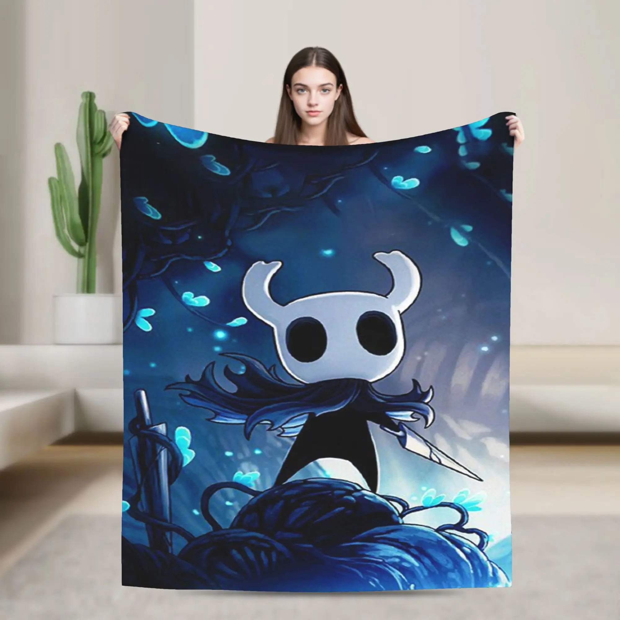 

Одеяло Hollow Knight Silksong The Knight, флисовое потрясающее теплое одеяло для покрытия стула, дивана, весна/осень
