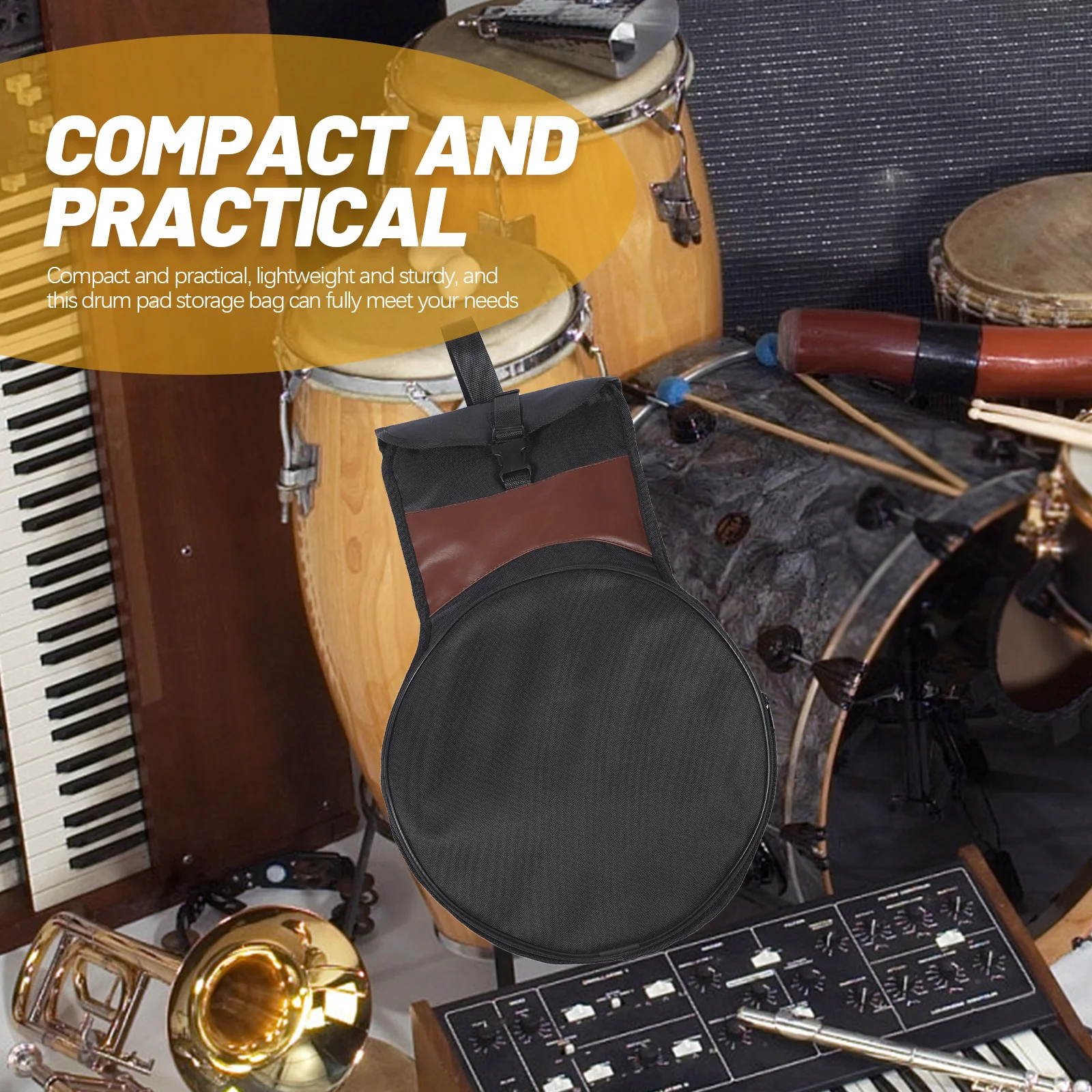 

Compact Dumb Drum Bag Oxford Cloth Storage Case Zipper Closure Design Lightweight Carry Cymbal Bag Snare Drum Case