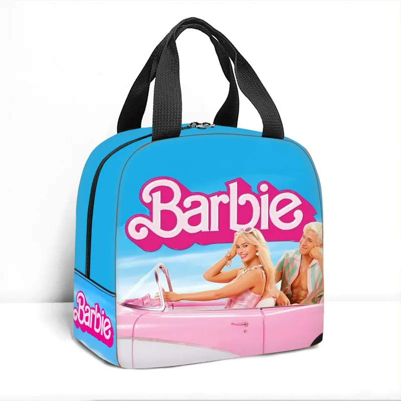 Barbie Bento Bags Heat Preservation Portable Handbag School Lunch Office Trendy Movie Decoration Stylish Cute Girls Kids Gift