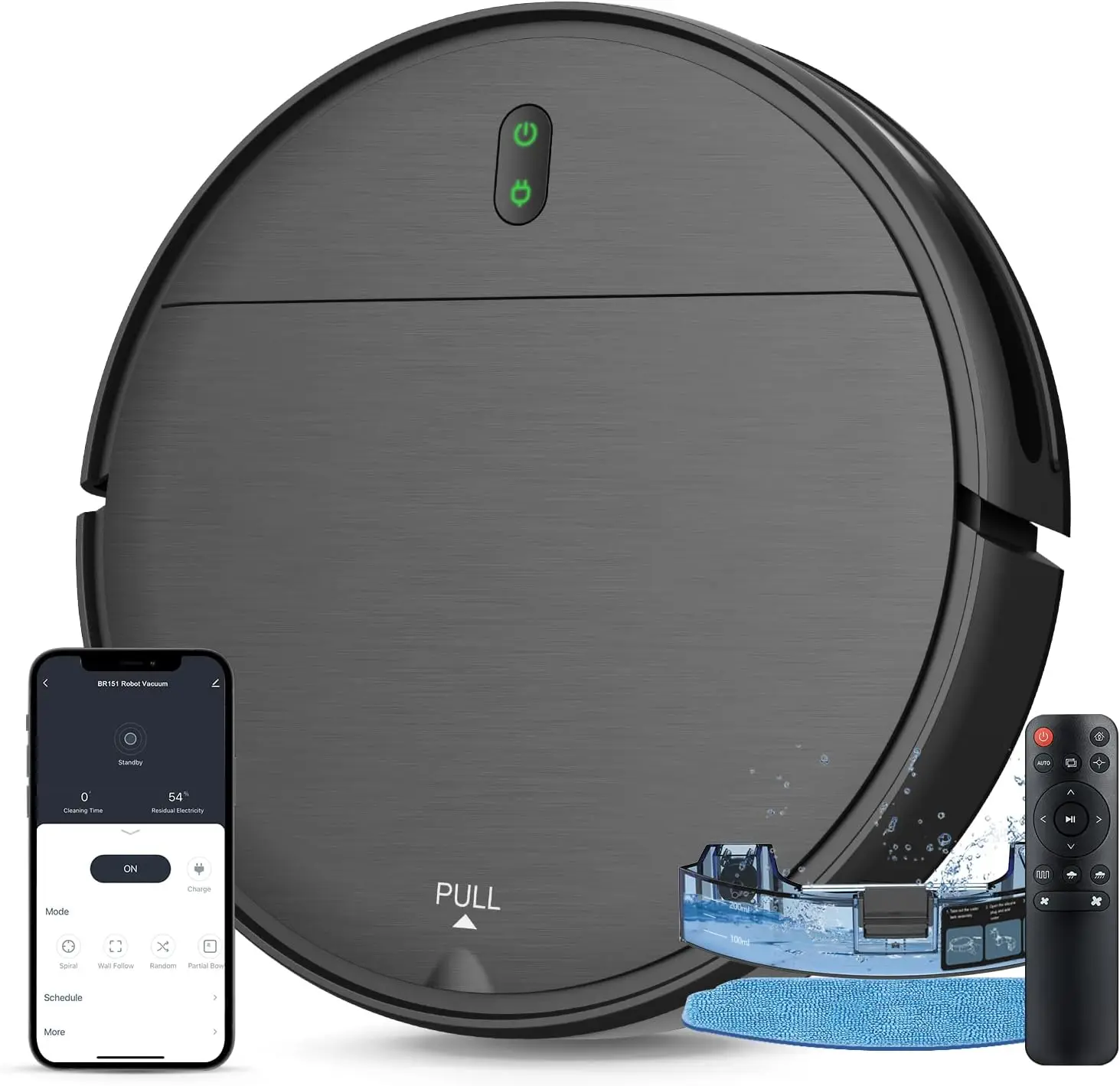 Vacuum and Mop Combo, WiFi/App/Alexa, Robotic Vacuum Cleaner with Schedule, 2 in 1 Mopping Robot Vacuum with Watertank and Dustb