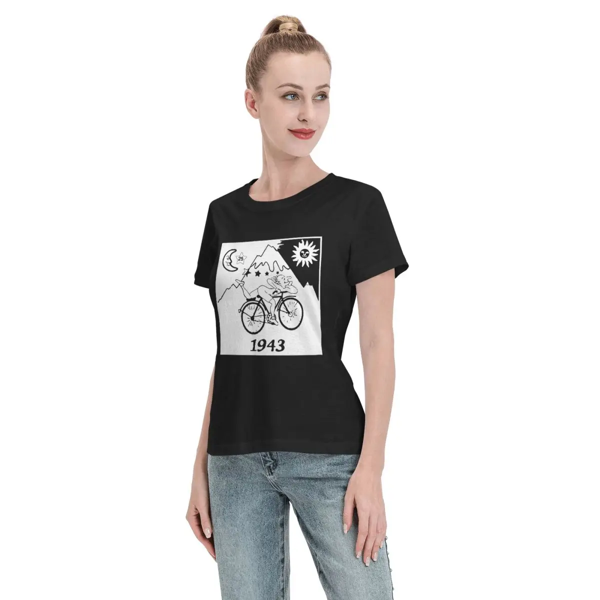 Camiseta feminina descoberta de lsd albert hofmann verão manga curta camisetas tripulação pescoço algodão camisetas roupas topos streetwear