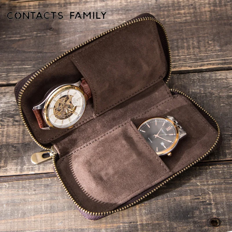 Watch Gift Box Roll Travel Case Chic Portable Vintage Leather Display Watch Storage Convenient storage box for watches