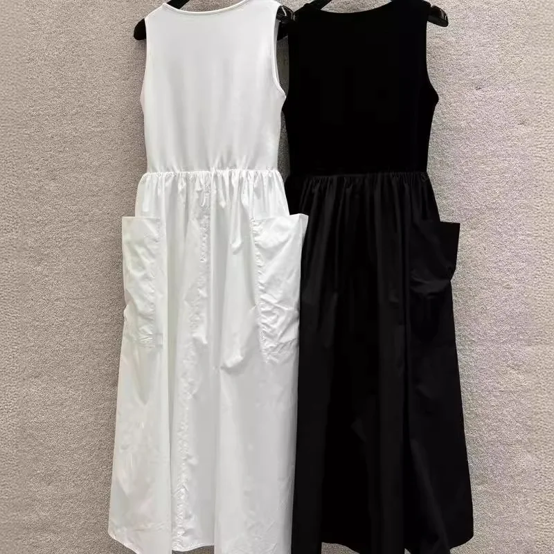 2024 high-quality vest dress handsome street style high-end sleeveless pendulum dress summer