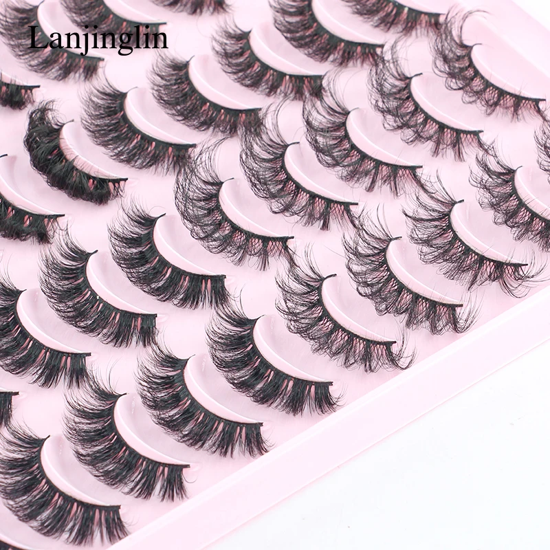 3/5/10/20 Pairs 3D Mink Lashes Dramatic Thick False Eyelashes Wispy Fluffy Reusable Faux Cils Extension Make up Tools maquillaje