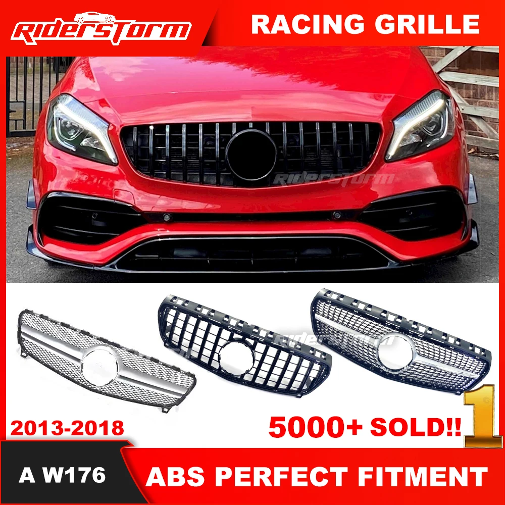 2013-2018-Year W176 Front grille Suitable for merced A Class W176 A180 GT GTR Grill A45 A180 A200 A260 Grille without emblem