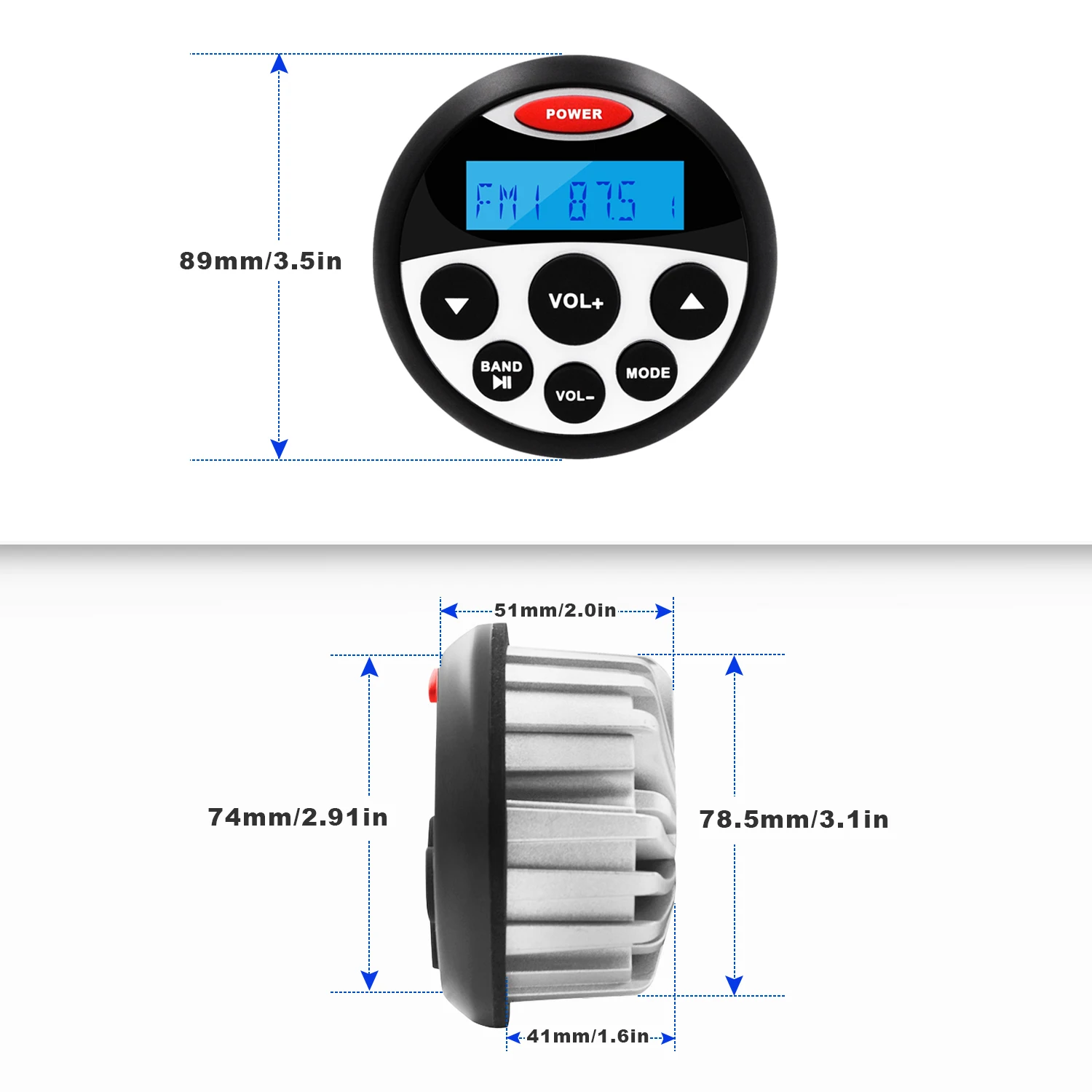 Radio Estéreo Marina GR304, receptor FM AM, sistema de sonido de barco máximo de 4x45 vatios para UTV, ATV, yate, carrito de Golf