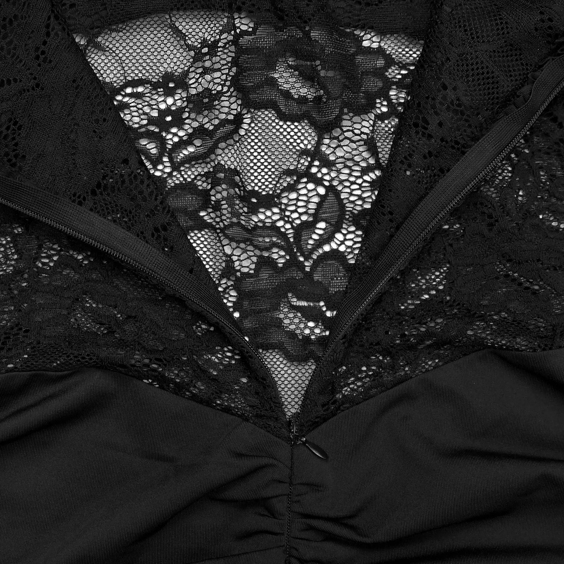 HLJ Sexy Lace See Through Patchwork Bodycon Dresses Woman Off Showlder Long Sleeves Dress Female Party Clubwear Vestidos New