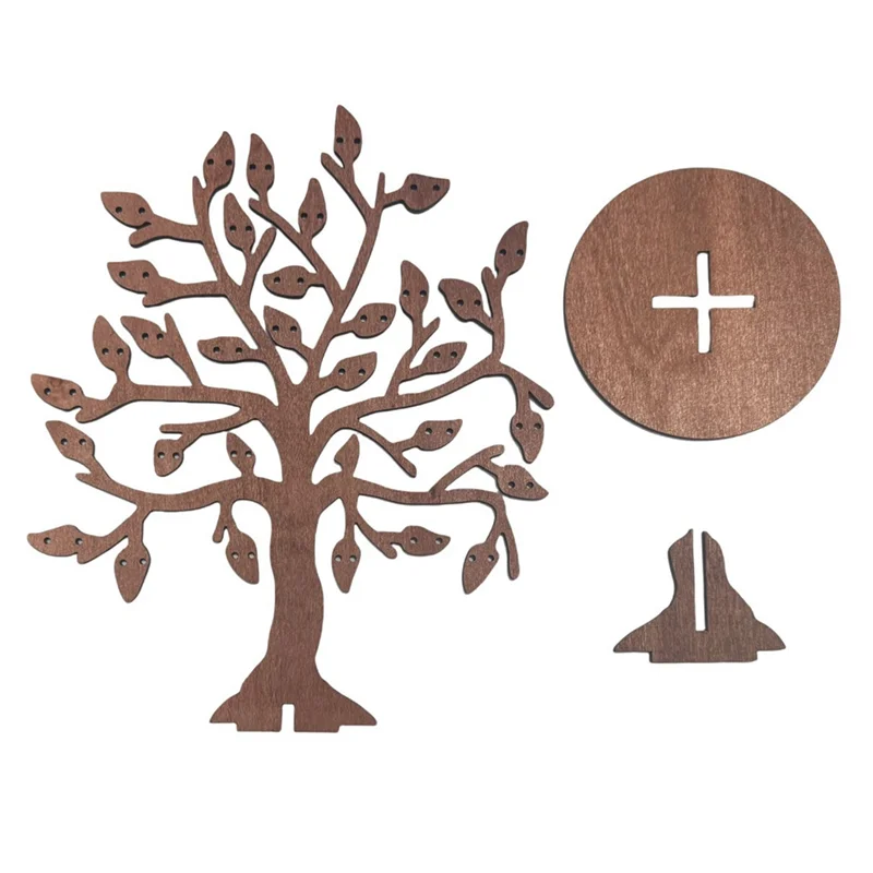 

WORTHOWN-Wood Jewelry Holder Stand, Earring Tree Organizer For Displaying Earrings And Accessories