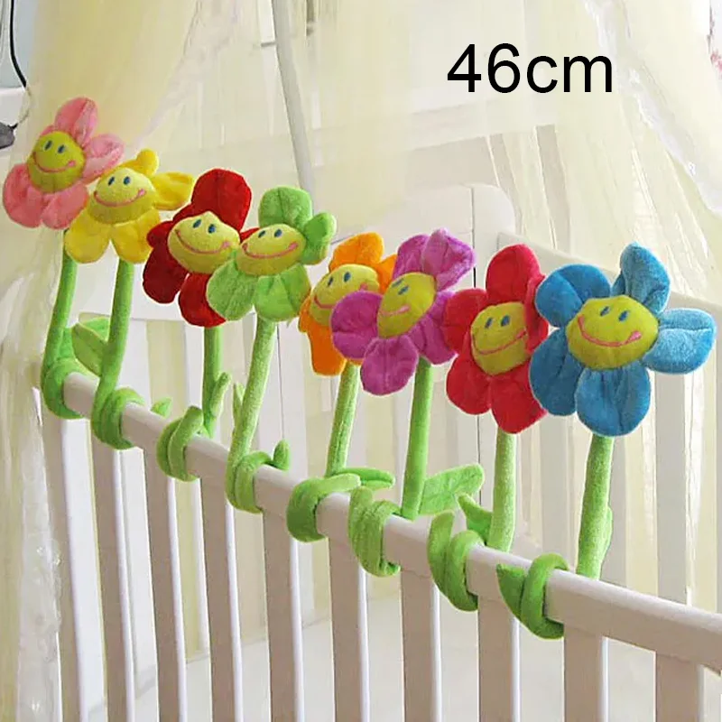 46cm 8pcs Soft Cute DIY Bendable Smiling Face Daisy Sun Flowers Plants Toy Doll Crib ABDL Home Decoration