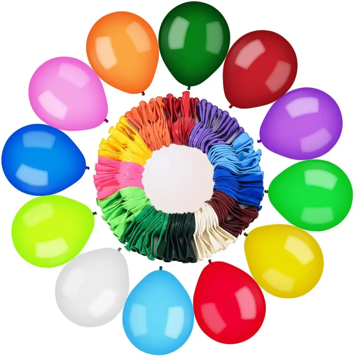 120 PCS Balloons Assorted Colors Exquisite Rainbow Balloon, 12 Inches & 12 Kinds of Rianbow Colorful Party Balloons