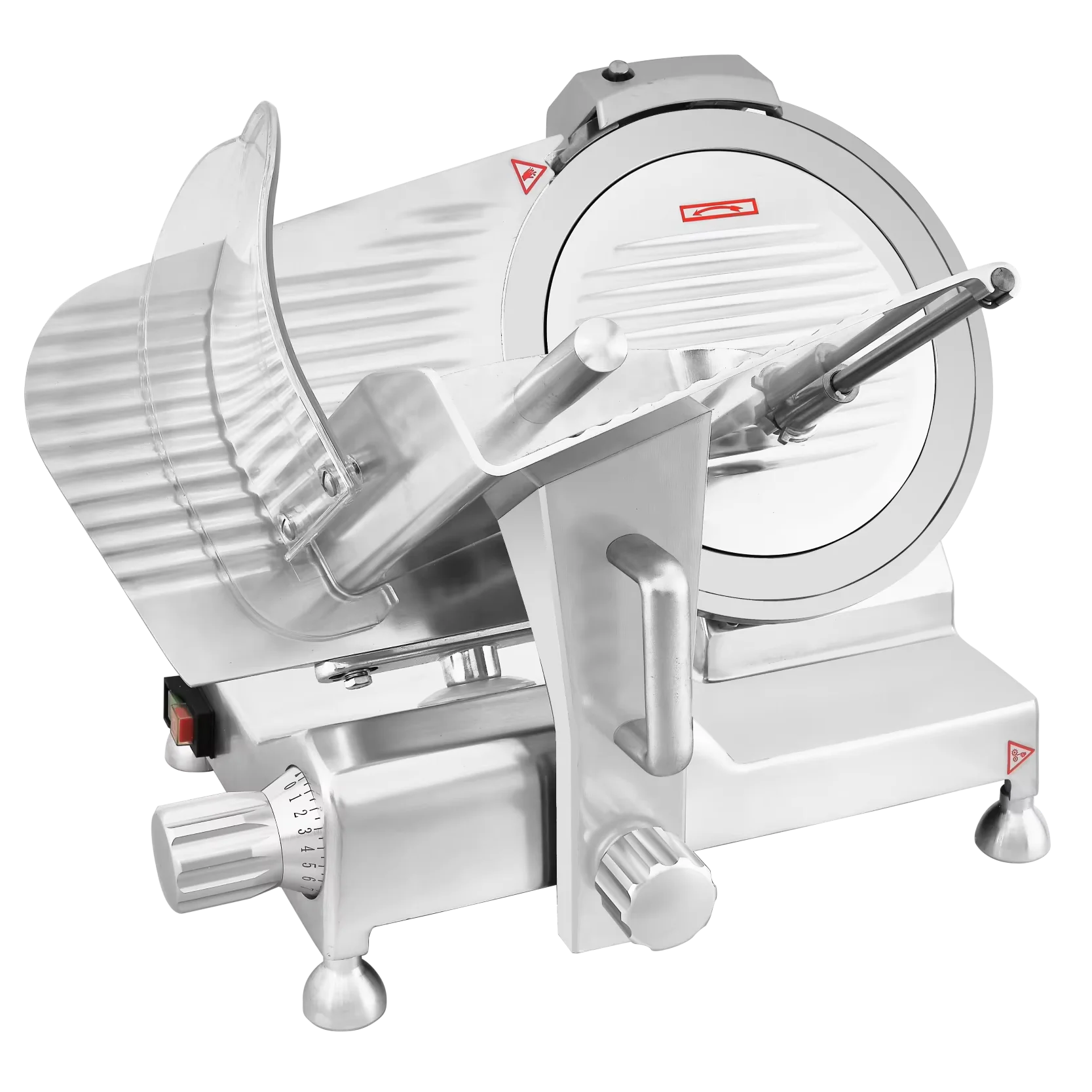 

# ALuxury 250W Commercial Meat Slicer Aluminum Polished Semi-Automatic 300MM Blade Diameter Meat Cutter New Condition