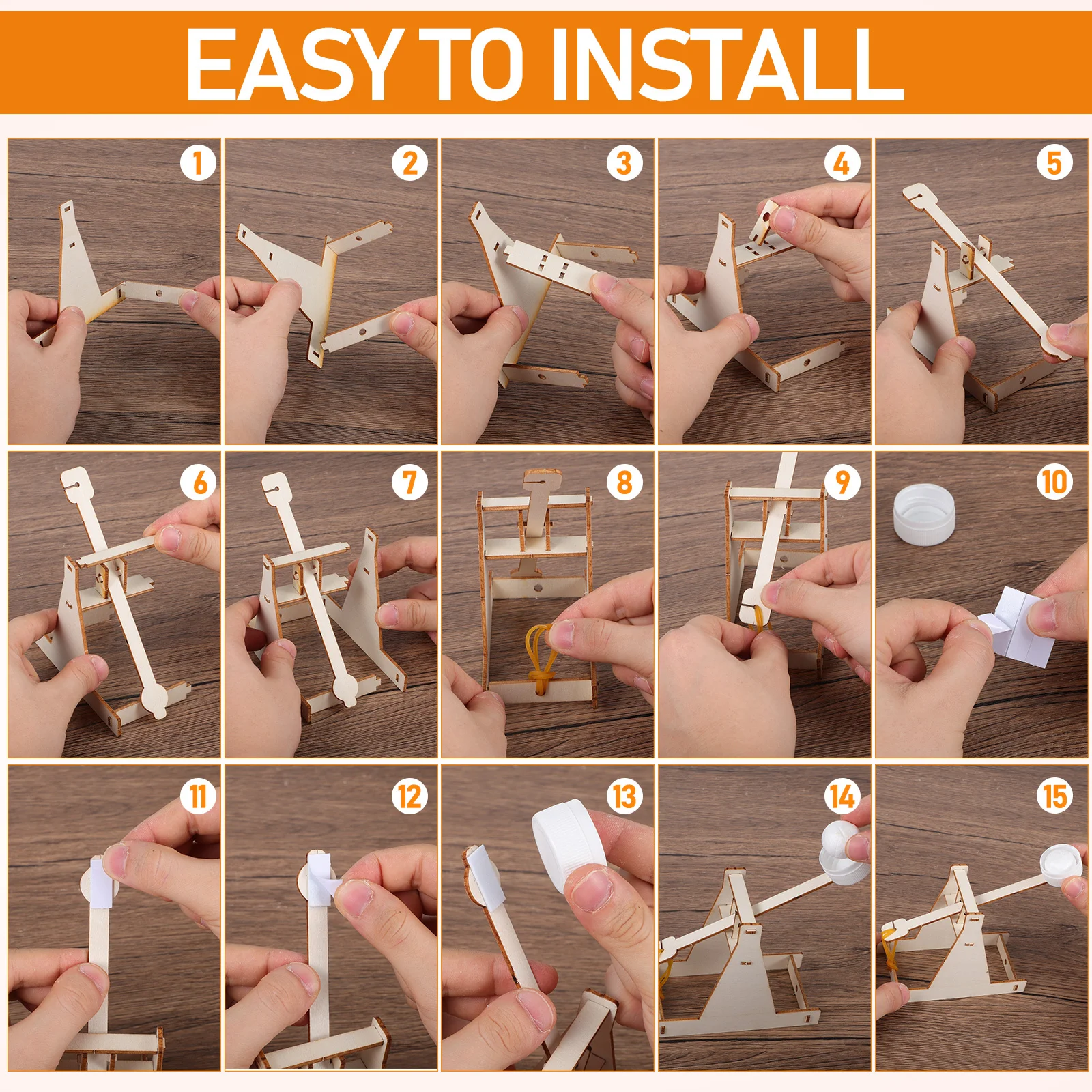 Zestaw do samodzielnego montażu katapulty, drewniany zestaw inżynieryjny dla dzieci, kreatywne zajęcie, starożytna maszyna do obózowania, edukacyjny.