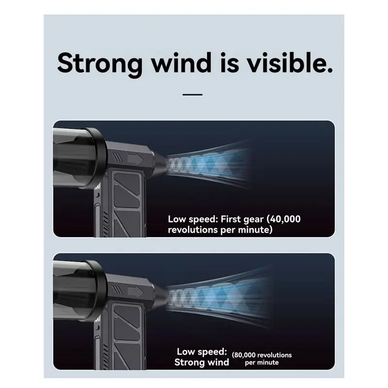 A005-High-Speed Air Blower 130000RPM Fan 52M/S High-Speed 4 Gear Wind Speed Turbo Violent Fan