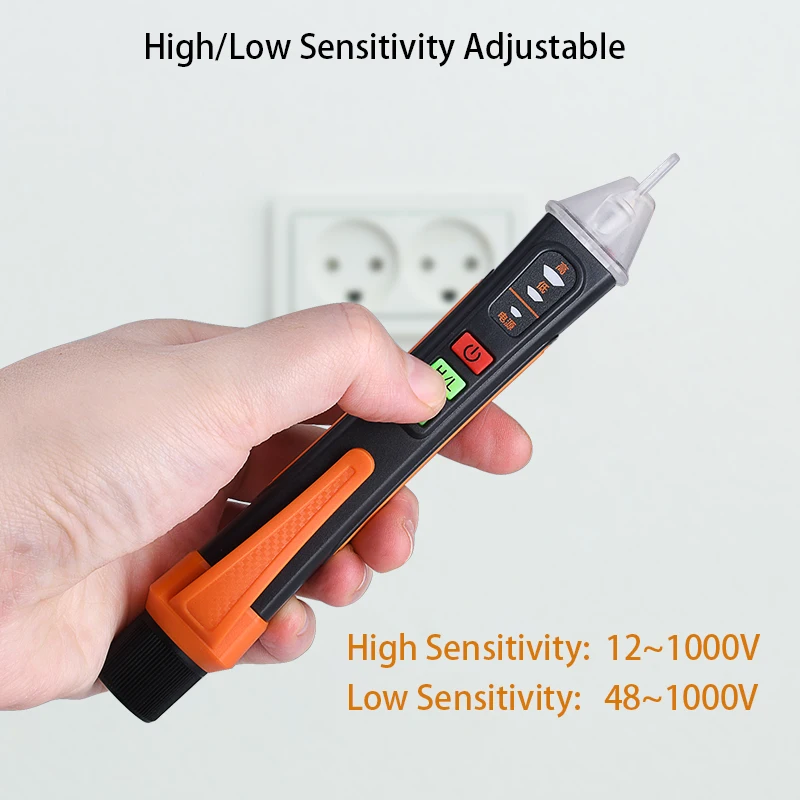 Detector de Tensão Não-contato Ferramentas Elétricas Indicador de Tensão Tester Caneta Teste de Tensão ac Inteligente Breakpoint Finder 121000v