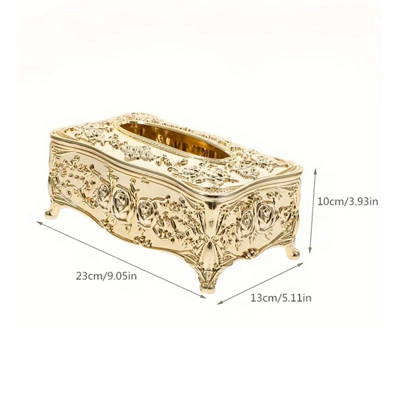 1 piece of golden creative tissue storage box, dining table tissue storage rack, kitchen and bathroom tissue box