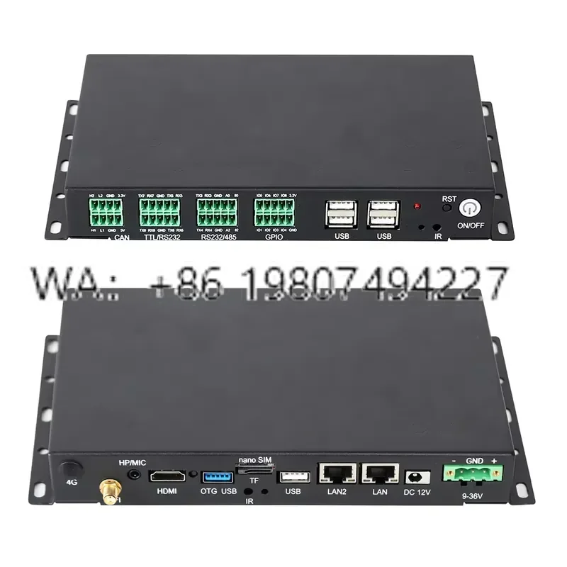 New Industrial Android 11 Mini PC Rockchip RK3568 CPU 8GB RAM 64GB ROM CANBUS GPIO RS232 RS485 2LAN for AU Plug