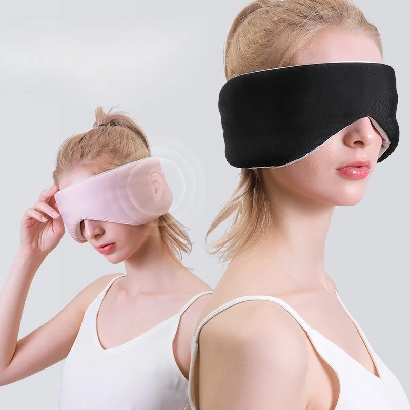 3D Space Capsule Sleep Mask Warm & Cool Double-Sided Light Blocking Soft Comfort Noise Reduction Eye Cover for Travel Office Nap