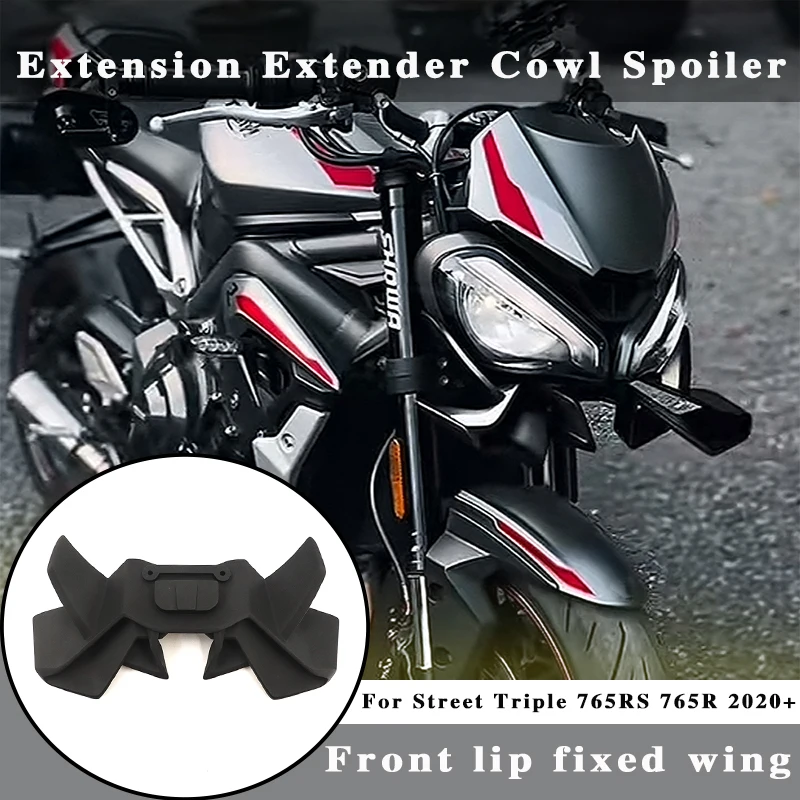

For Street Triple 765 R/RS 765RS 765R 2020-2025 Motorcycle Fairing Frontal Spoilers Kit Front Lip Fixed Wing Cowl Spoiler Cover