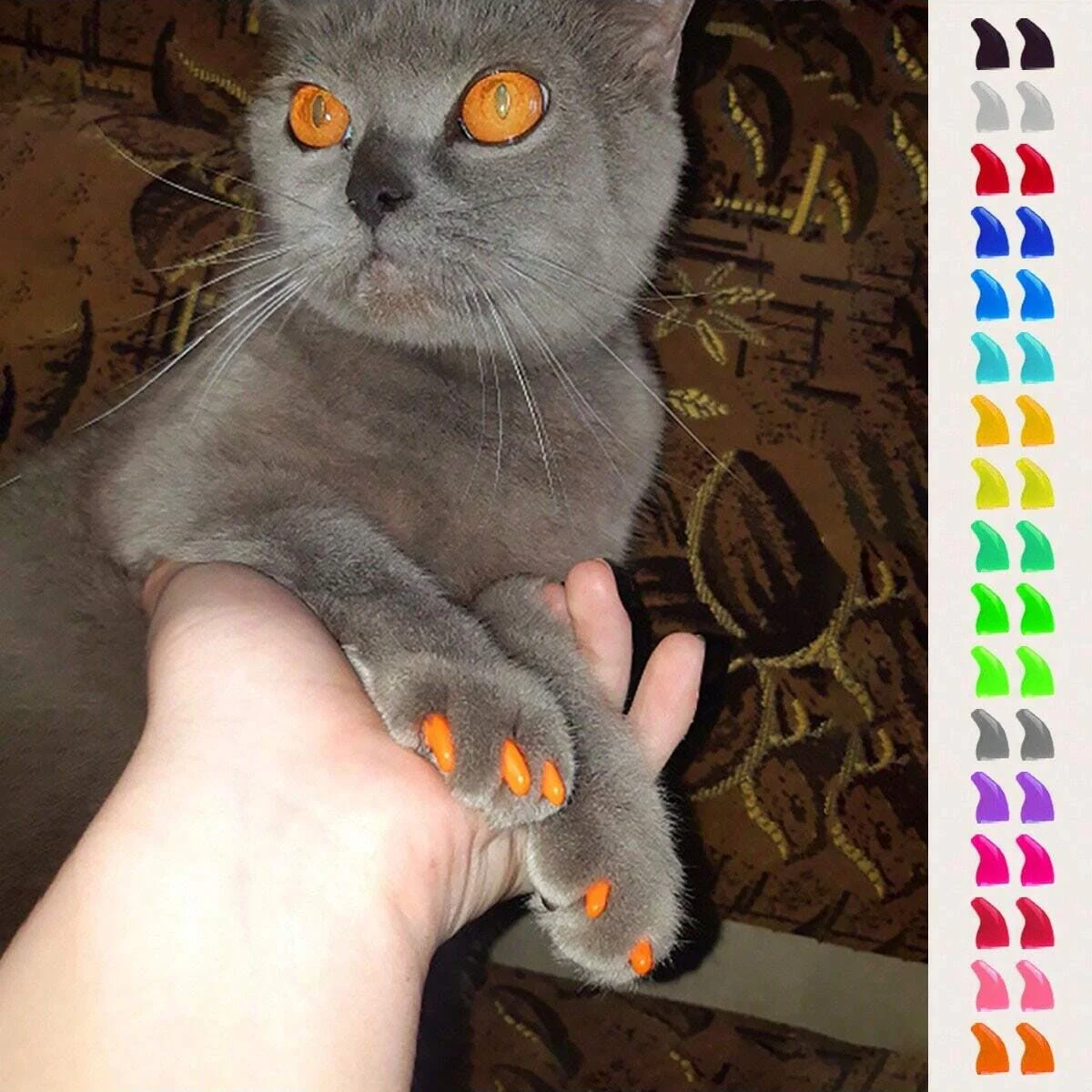 20pcs- Colorful Cat Nail Covers - Keep Your Cat\'s Paws Safe & Stylish!