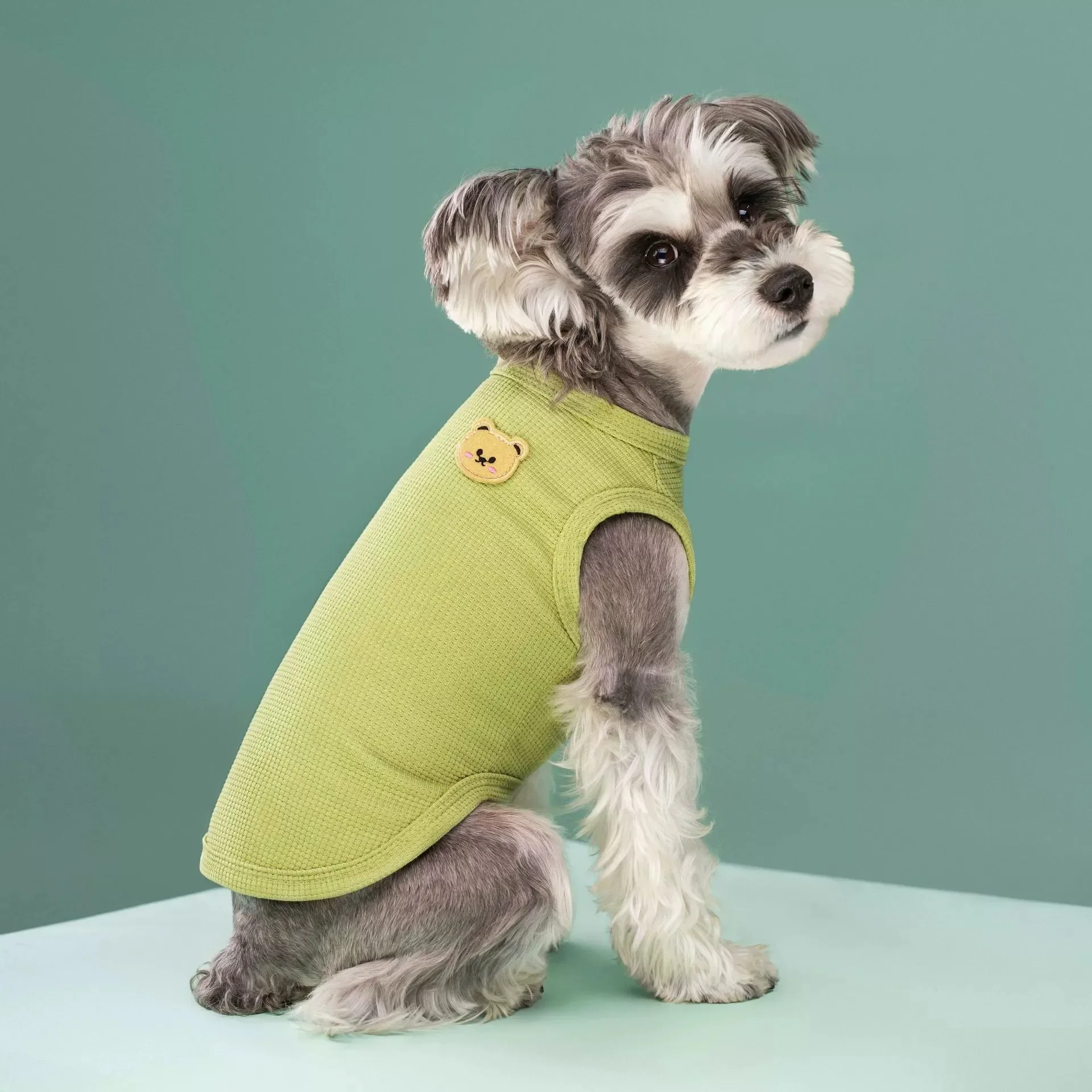Neue Frühling-Sommer-Haustierkleidung für Katzen und Hunde, atmungsaktive Waffelweste, weich und leicht, perfekt für Teddy, Bichon Frise, kleine und mittelgroße Hunde – Detail 8