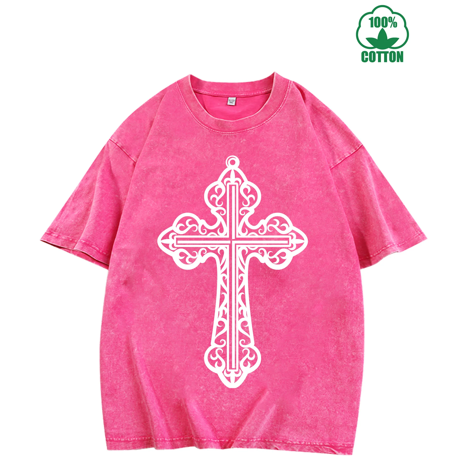 

Holy Cross New Vintage Washed T-Shirt 230g 100% Cotton Comfortable Oversized Streetwear Unisex