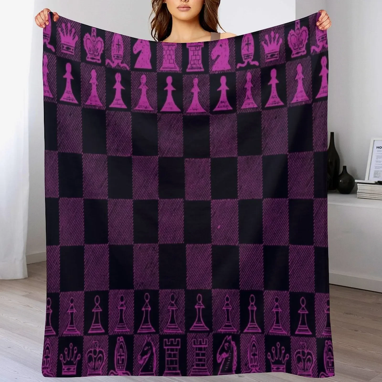 

Chess Fan, Chess Player, Grand Master of Chess Throw Blanket Soft Plaid Furrys Multi-Purpose Blankets