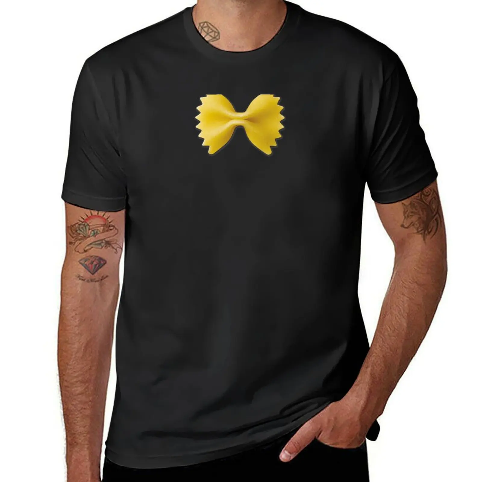 Farfalle bow tie tuxedo pasta Italian food waiter T-Shirt blacks quick drying plain t shirts men