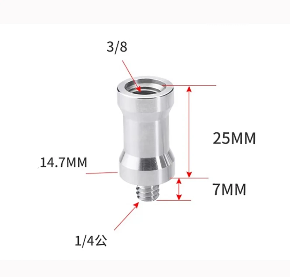 5 Stück 1/4 und 1/4 und 3/8 Buchse auf Stecker, einander Kopfschraube, Stativ, Schwenk-/Neigeblitz-Lampenfassung, Schnellmontage-Kamera, 1/4-20