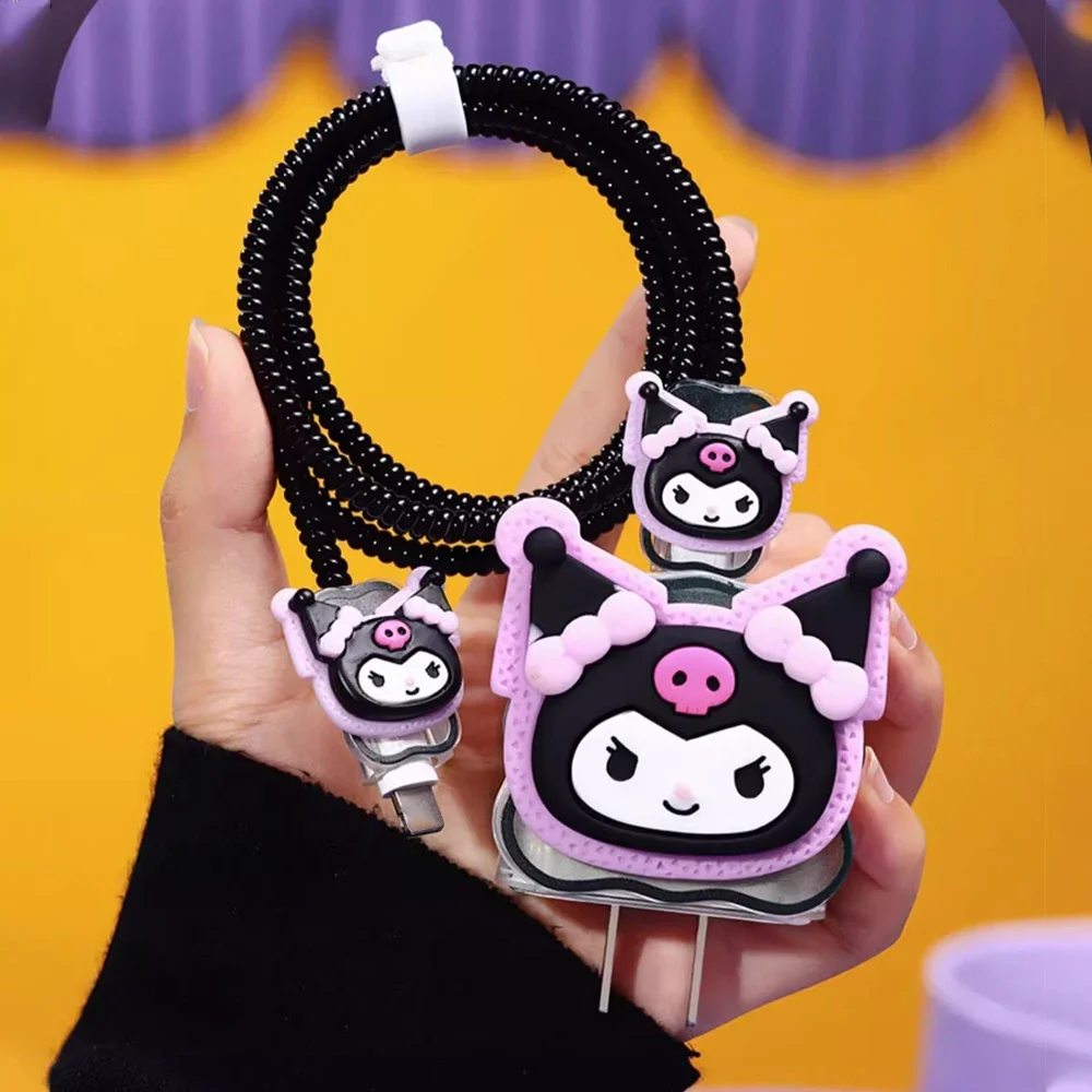 Cute Anime Cable Protector for iPhone / iPad 18W/20W Charger Protector Case Cartoon Cable Management Phone Wire Cord Organizers