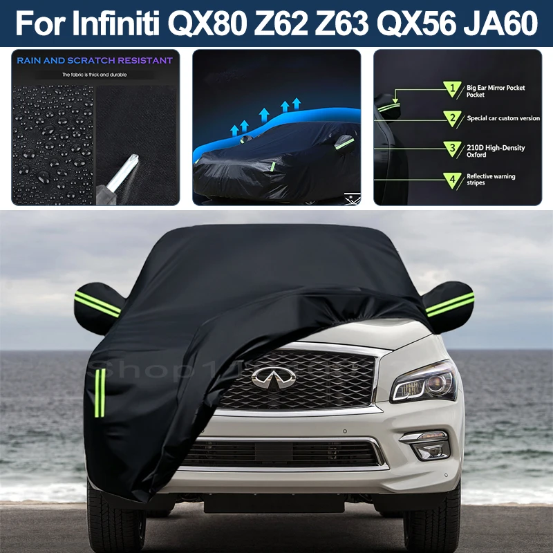 Auto Exterior Sun-Snow Protective Car Cover For Infiniti QX80 Z62 Z63 QX56 JA60 Waterproof Dustproof Anti-UV Outdoor Cover