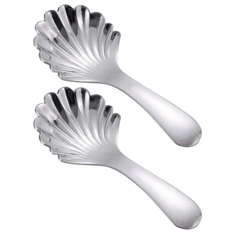

2pcs Teaspoon Small Stirring Metal Spoons Sugar Chocolate Dessert Silver Vintage Stainless Steel Thickened Use Coffee