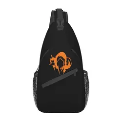 Custom Metal Gear Solid Fox Logo Sling Crossbody Chest Bag uomo Casual videogioco spalla zaino per viaggiare