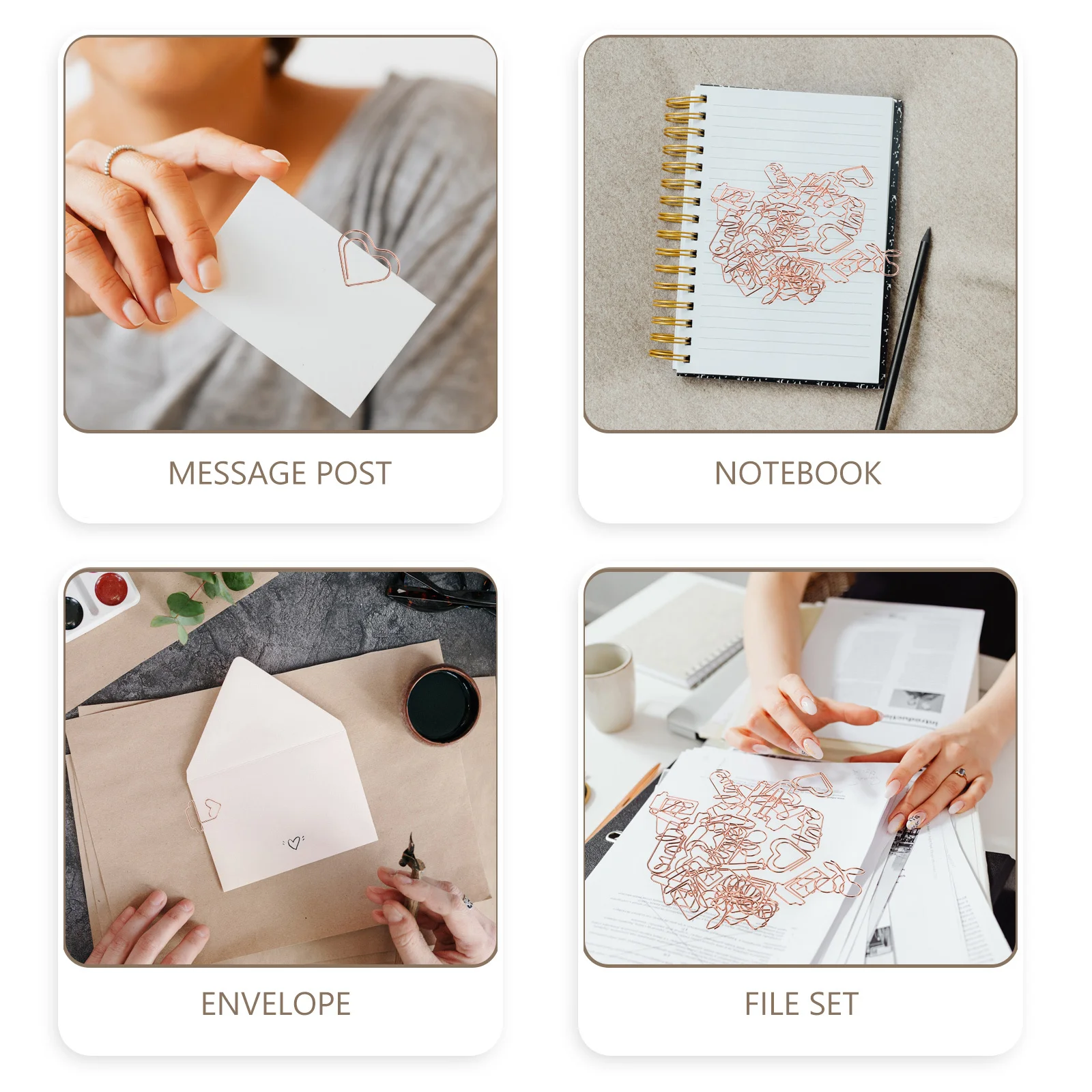 30 قطعة دبابيس ورق معدنية صغيرة إبداعية مقاطع زخرفية مكتب وثيقة صور حاملي بطاقات دبابيس ورق دبابيس ورق #4