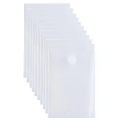 13x18 cm Buste in plastica verticali Coupon per ricevute Riutilizzabili Piccola busta in plastica trasparente Organizzatore adesivo con chiusura ad anello con gancio