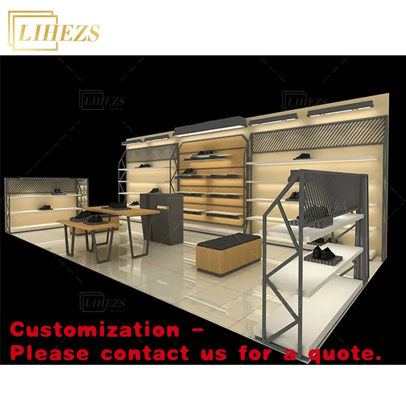 custom.Boutique Retail Foldable Shoe Display Shelves Interior Design Ideas Shopping Center Shoe Kiosks