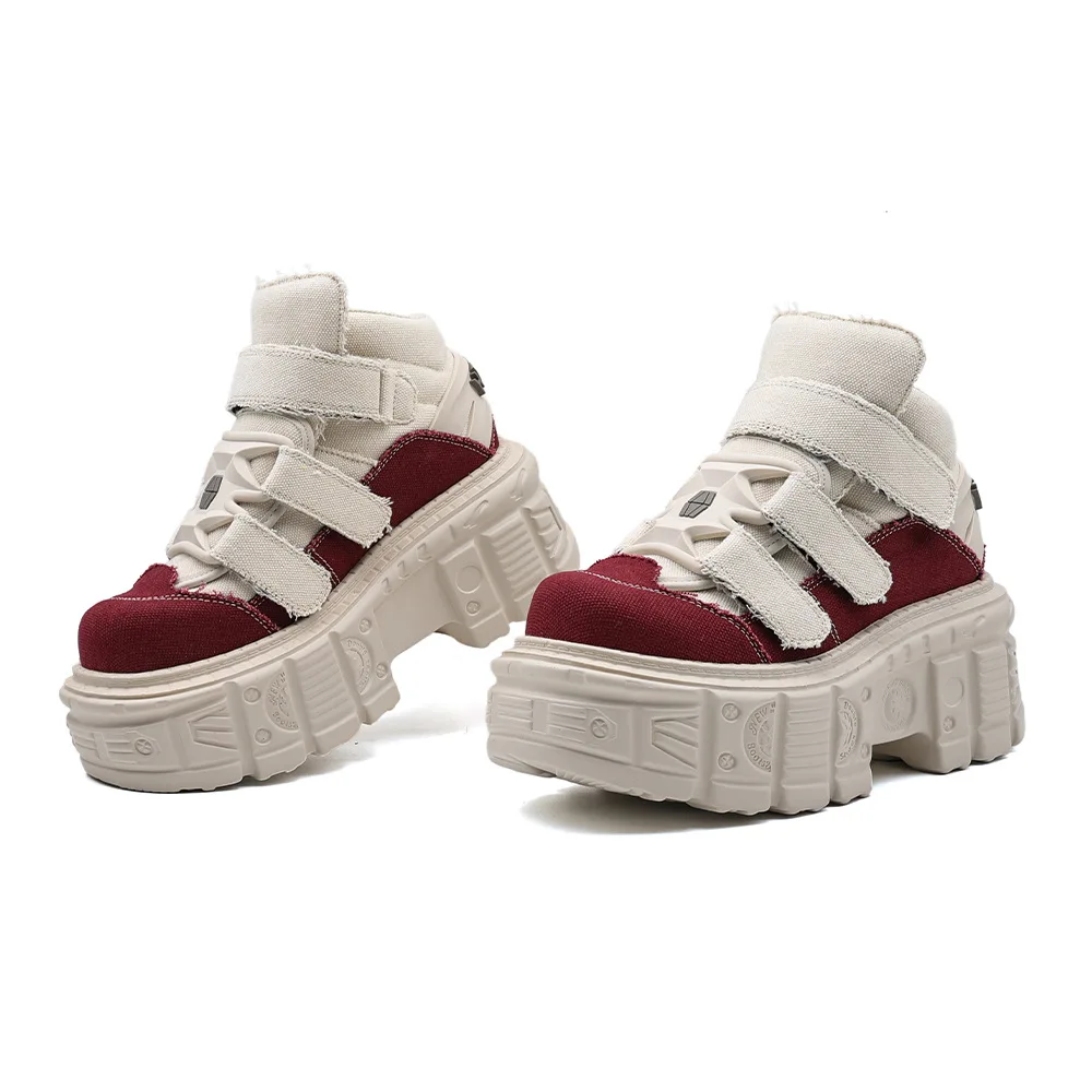 

Новые мужские и женские супертолстоподошвенные панк-ботинки 2026 года, высокие повседневные туфли на каблуке для пар, женские ботинки