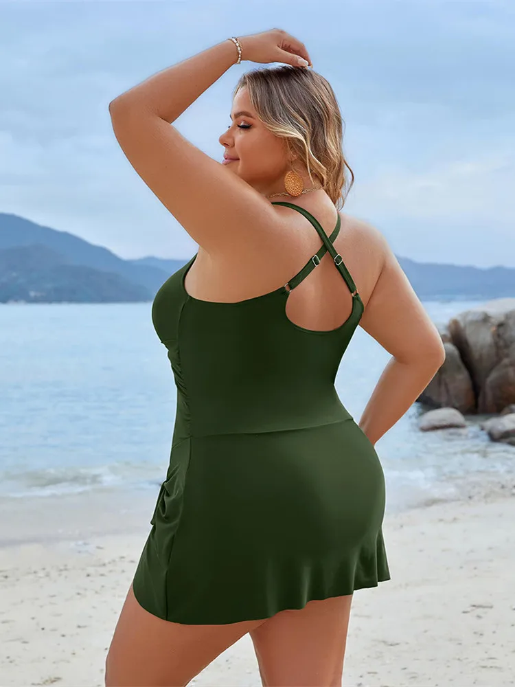 Tankini Plus Size Strój kąpielowy Kobiety 2024 Bikini Duży rozmiar Stroje kąpielowe Kobiety Jednoczęściowy kostium kąpielowy Strój plażowy Seksowne