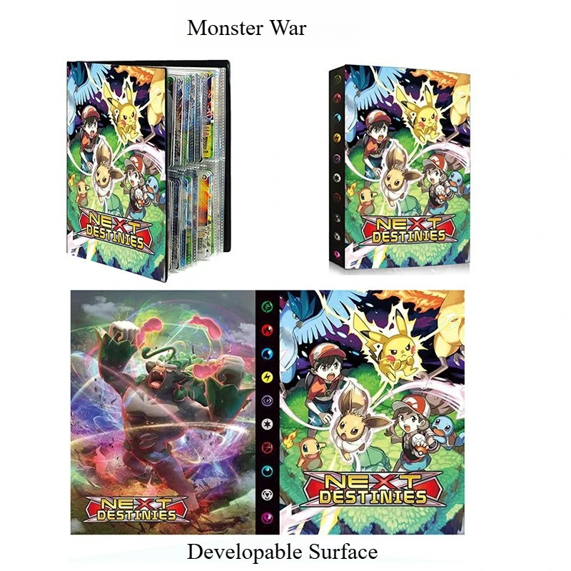 Bandai Pokemon 4 Grid Card Album Binder Pokemon Verzamelmap 240 Pockets Pikachu Charizard Greninja Trading Card Storage Gift view 6