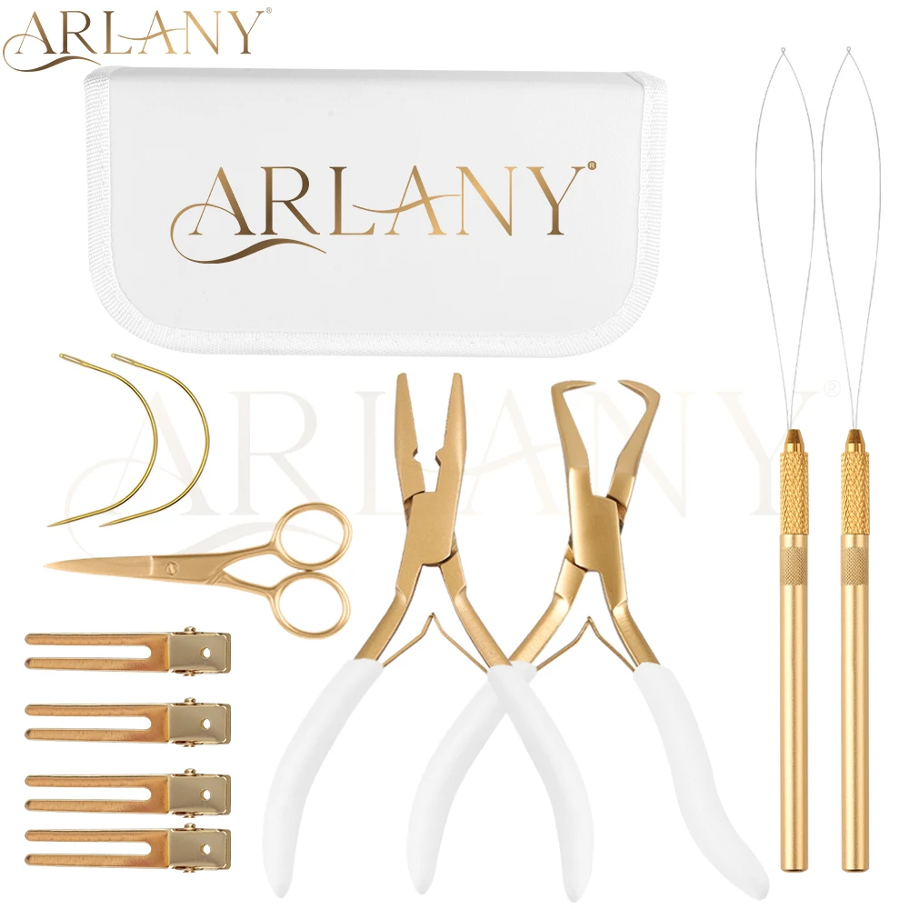 

ARLANY Hair Extension Pliers Set for Micro Beads Rings Sewing Weft Extensions Cloth Bag Hair Pliers for Feathers Hair Extensions