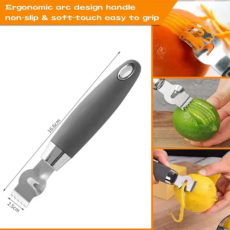 Lemon Citrus Zester Tool Cheese Grater for kitchen Gadget Stainless Steel blade Lemon Grater Zester Orange Citrus Peeler