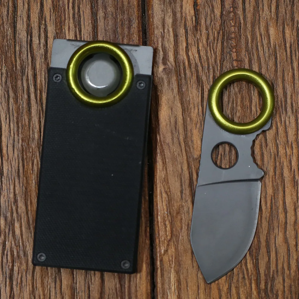 Multi-purpose Mini Fruit Paring Peeling Knife Utility Stainless Steel Handle Fixed Blade Keychain Knife Barbecue Picnic Meat