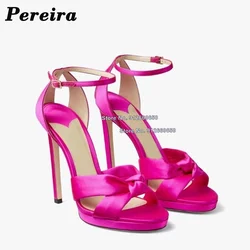 Moda donna a fascia stretta scarpe estive cinturino alla caviglia di colore misto pelle nera verde in tacco Super sottile scarpe Sexy scarpe da gladiatore