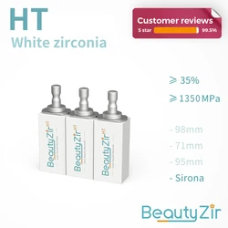 5 Pieces Beautyzir Ht White Zirconia Sirona Dental Zirconia Blocks High Strength